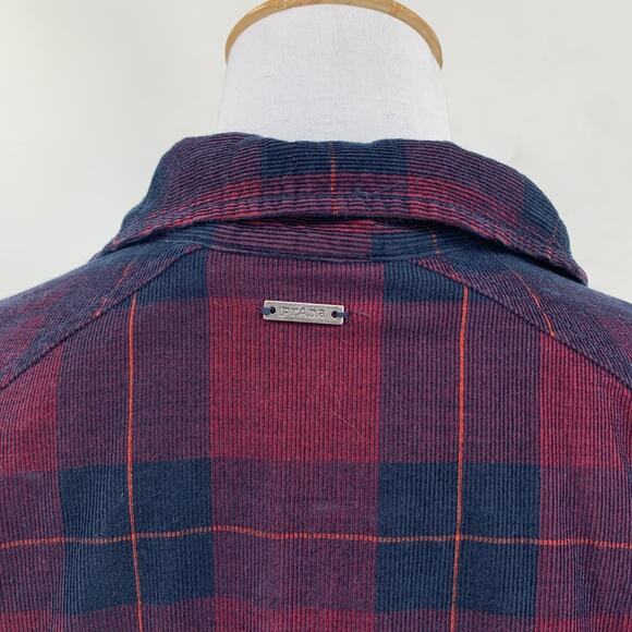 Prana Shirt Women S Small Plaid Long Sleeve Corduroy Snap Buttons Flannel Top - Picture 7 of 13